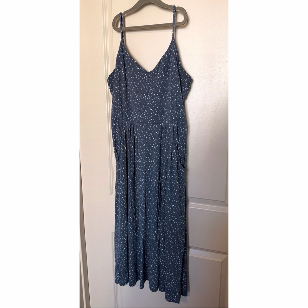 LOFT Blue Midi Dress, size L
